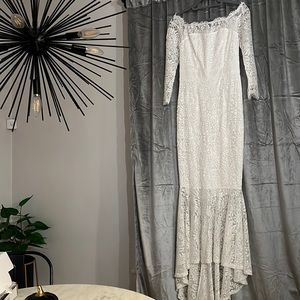 Lace Detail Bridal Mermaid Dress